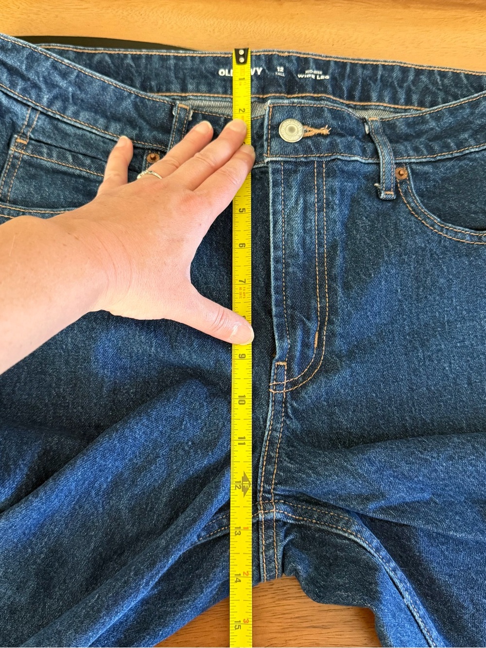Old Navy 12 Tall Mid Rise Wide Leg Women's Blue Jeans - Picture 6 of 8